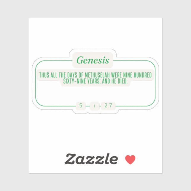 Genesis 5:27 klistermärken (Ark)