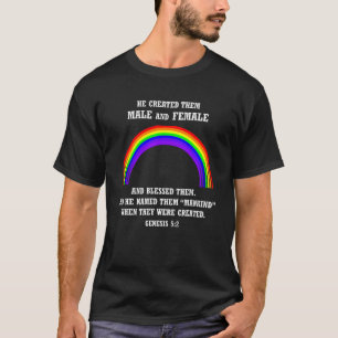 Genesis 5 2 Gud Skapat Male Female Christian Bibl T Shirt