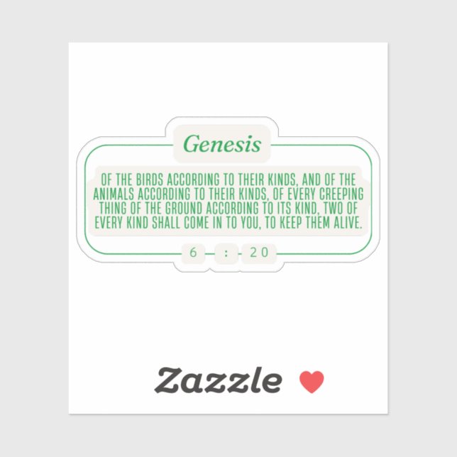 Genesis 6:20 klistermärken (Ark)