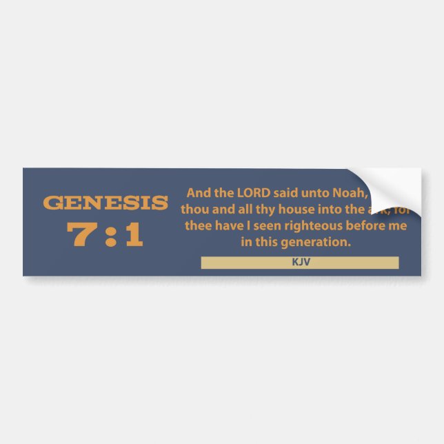Genesis 7:1 Bumper Sticker Bildekal (Framsidan)