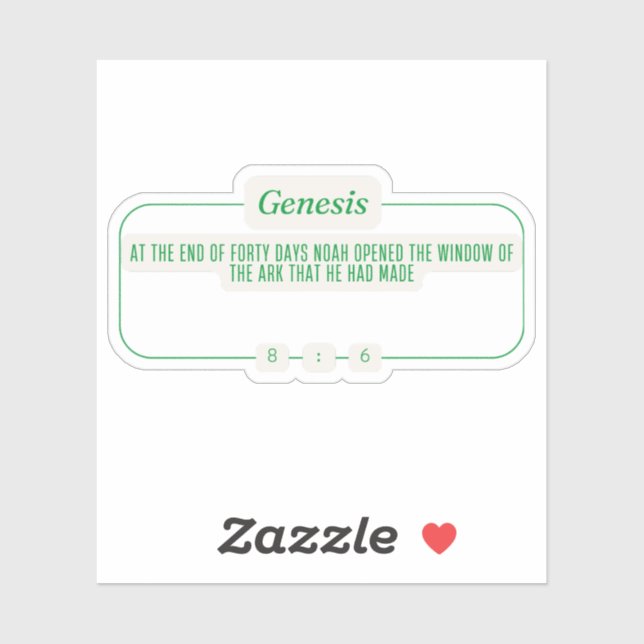 Genesis 8:6 klistermärken (Ark)