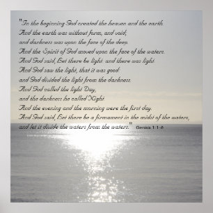 Genesis Bible Citote Christian Creation Poster Sea
