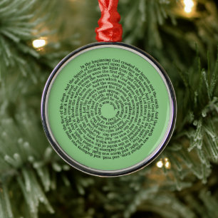Genesis Biblical Scripture Spiral Julgransprydnad Metall