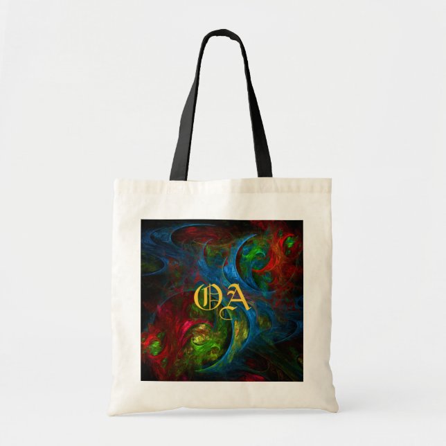 Genesis Blå Abstrakt Konst Monogram Väska (Framsidan)