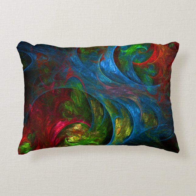 Genesis Blue Abstrakt Art accent Pillow Prydnadskudde (Framsidan)