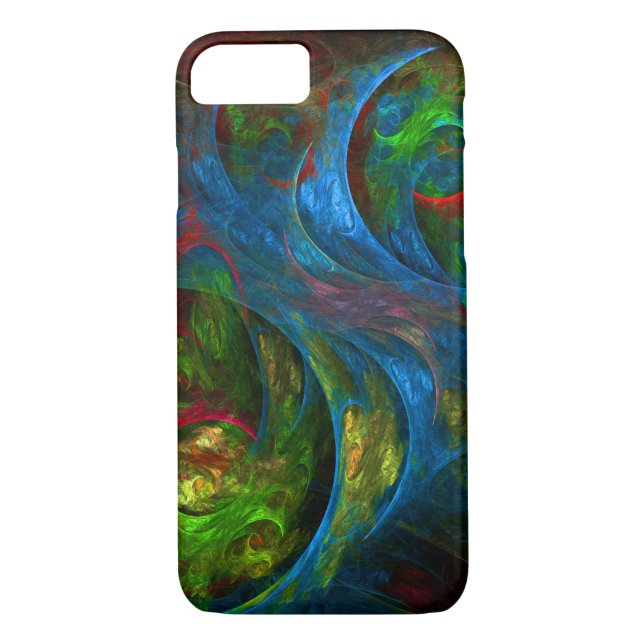 Genesis Blue Abstrakt Art Case-Mate iPhone Skal (Baksida)