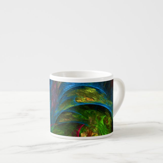Genesis Blue Abstrakt Art Espresso Mugg Espressomugg (Framsida höger)