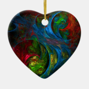 Genesis Blue Abstrakt Art Heart Ornament