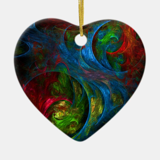 Genesis Blue Abstrakt Art Heart Ornament (Framsidan)