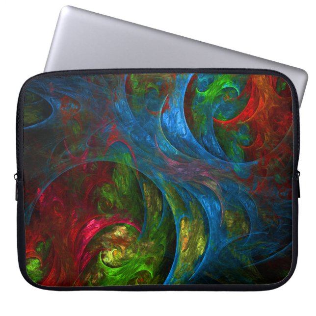 Genesis Blue Abstrakt Art Laptop sleeve (Framsidan)