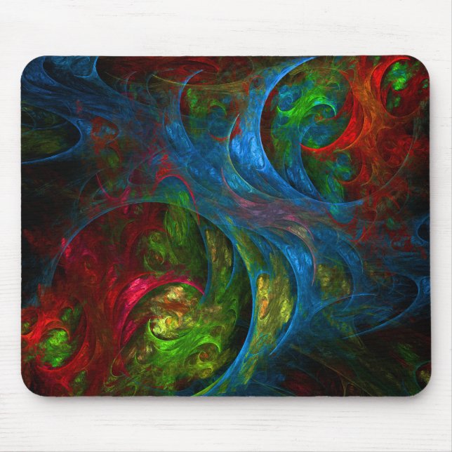 Genesis Blue Abstrakt Art Mousepad Musmatta (Framsidan)