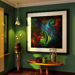 Genesis Blue Abstrakt Art Poster