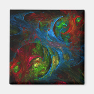 Genesis Blue Abstrakt Art Square Magnet