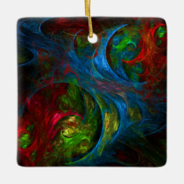 Genesis Blue Abstrakt Art Square Ornament