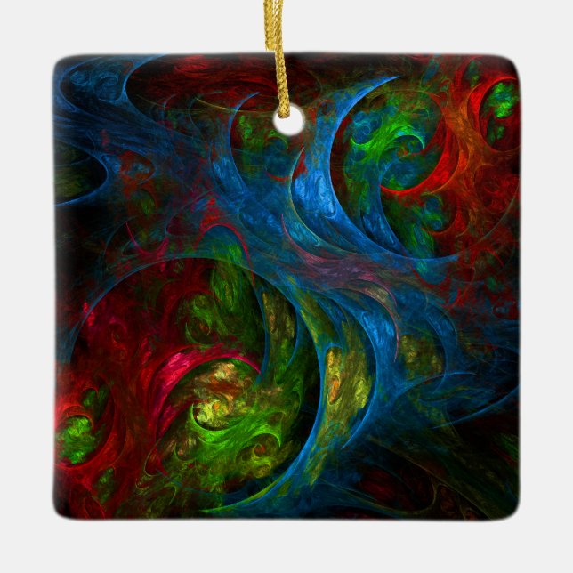 Genesis Blue Abstrakt Art Square Ornament (Framsida)