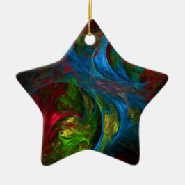 Genesis Blue Abstrakt Art Star Ornament