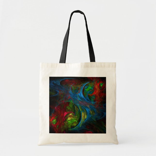 Genesis Blue Abstrakt Art Tote Bag Tygkasse (Framsidan)