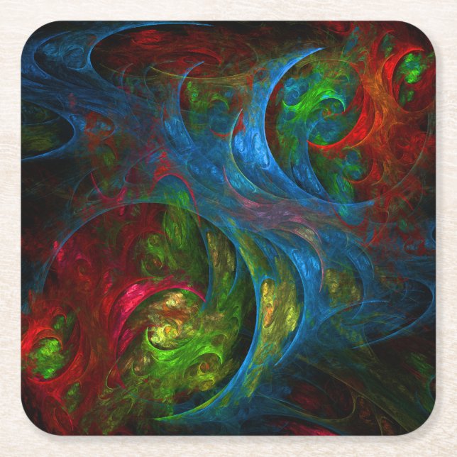 Genesis Blue Abstrakt Art Underlägg Papper Kvadrat (Framsidan)