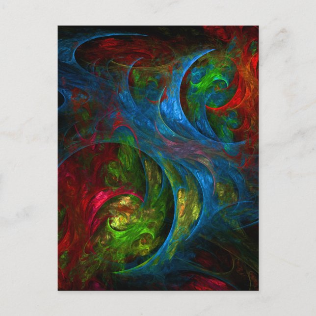 Genesis Blue Abstrakt Art-vykort Vykort (Framsida)
