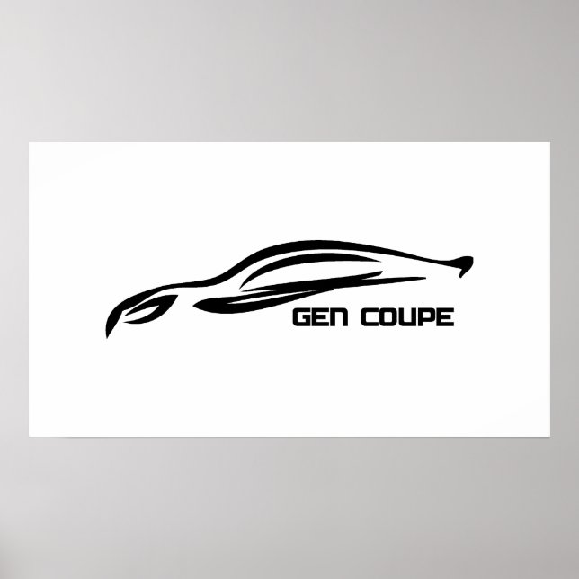Genesis Coupe Black Silhouette Logotyp Poster (Framsidan)