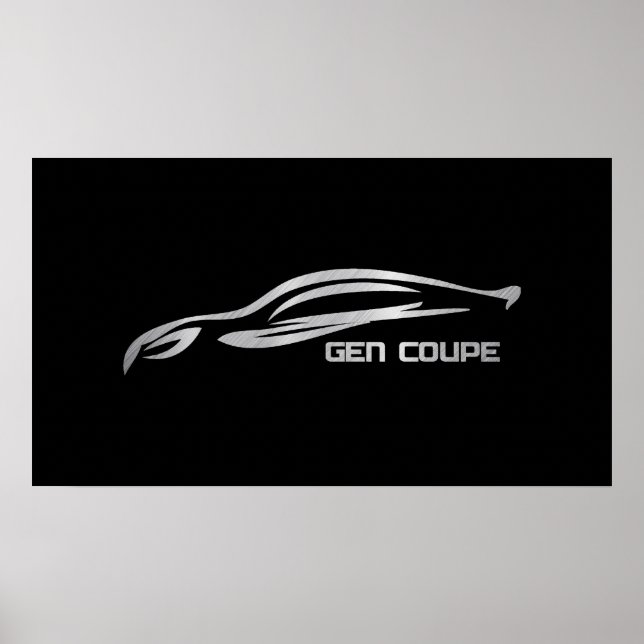 Genesis Coupe Silver Silhouette Logotyp Poster (Framsidan)