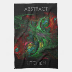 Genesis Grönt Abstrakt Art Kitchen Towel Kökshandduk