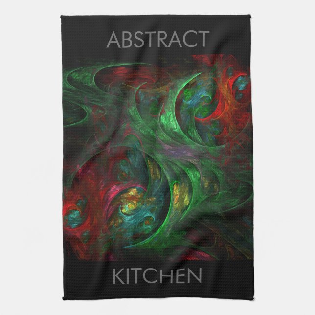 Genesis Grönt Abstrakt Art Kitchen Towel Kökshandduk (Vertikal)