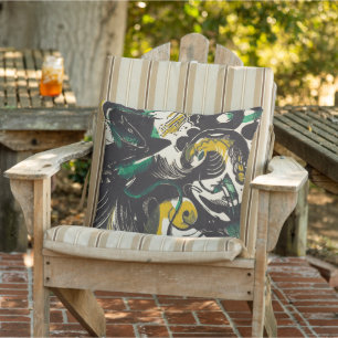 Genesis II från Franz Marc: Vibrant Abstrakt Kudde