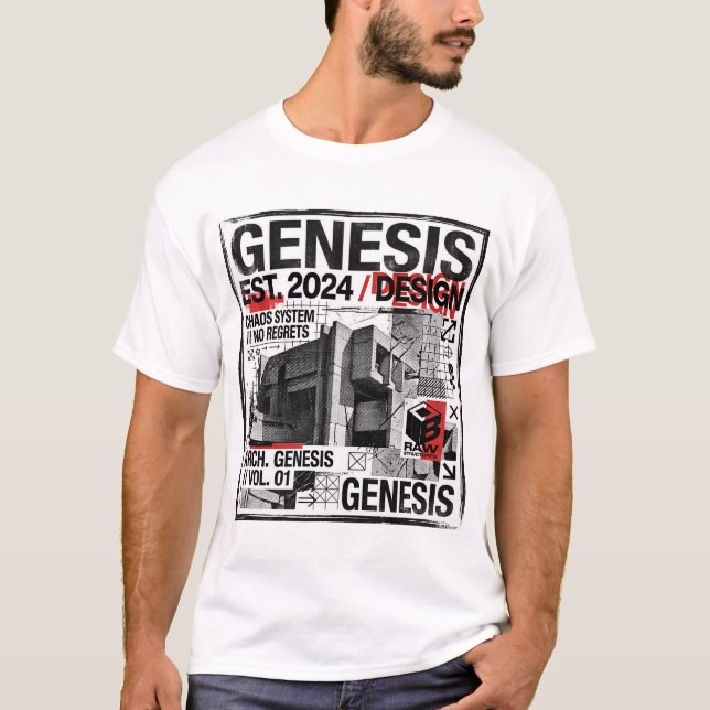 Genesis Industrial Brutalist Architecture T Shirt (Framsida)