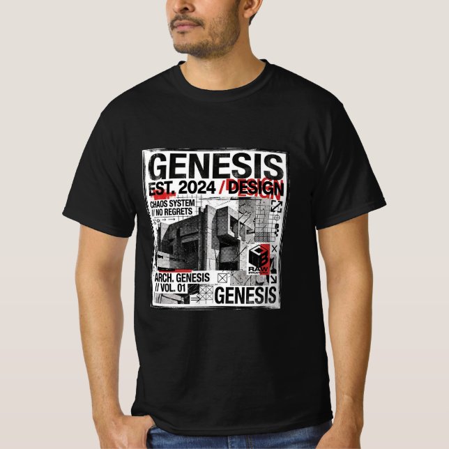 Genesis Industrial Brutalist Architecture T Shirt (Framsida)