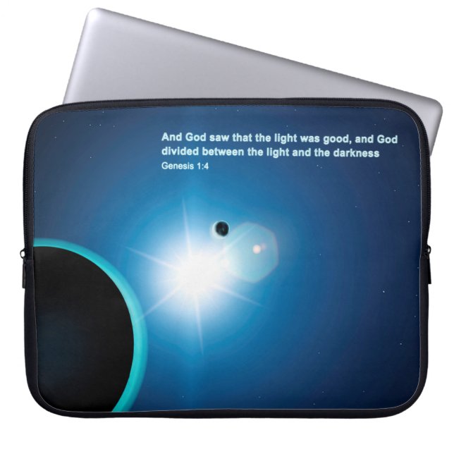 Genesis - ljus och mörker laptop sleeve (Framsidan)
