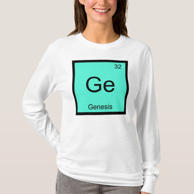 Genesis Namn Kemi Element Periodiska Systemet T-shirt (Framsida)