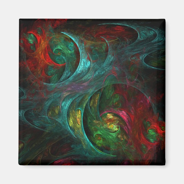 Genesis Nova Abstrakt Art Square Magnet (Framsidan)