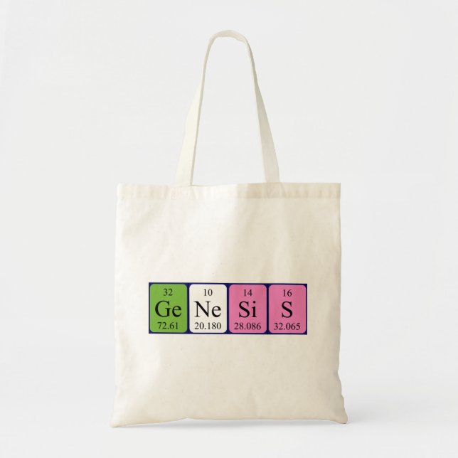Genesis Periodisk bord namn tote bag Tygkasse (Framsidan)