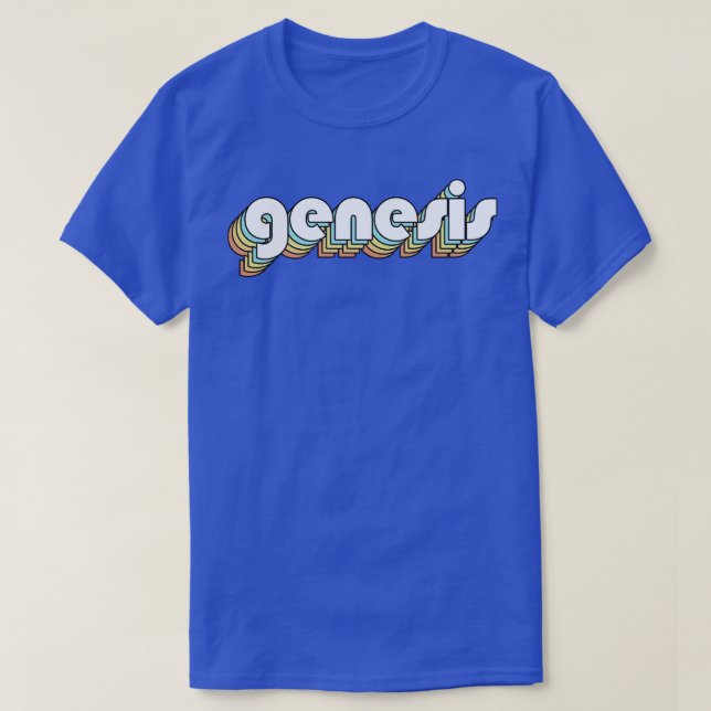 Genesis Retro Regbow Typography Faded Stil T Shirt (Design framsida)