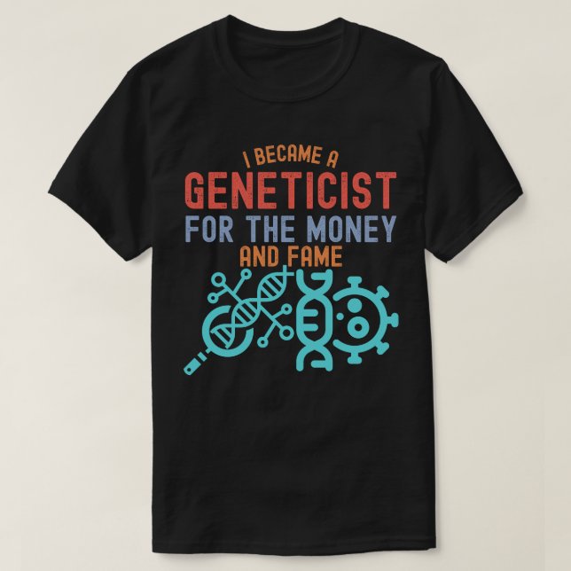 Genetik, ledande genetiker t shirt (Design framsida)