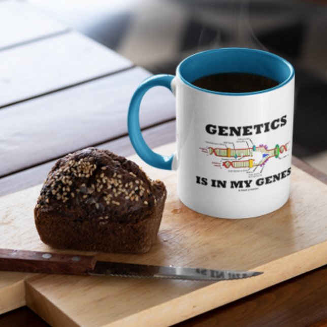 Genetiken finns i min genes-DNA-replikeringskafett Kaffemugg (Skapare uppladdad)