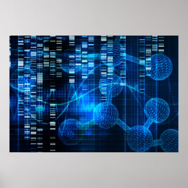 Genetisk forskning som medicinsk Abstrakt Art Poster (Framsidan)