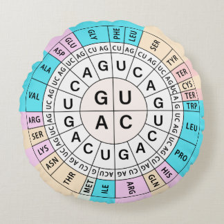 Genetisk kod för codon-diagram rund kudde