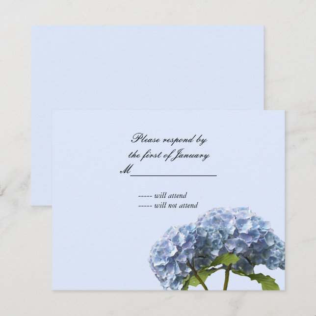 Genetiskt blått Hydrangeas-svarskort OSA Kort (Fram/baksida)