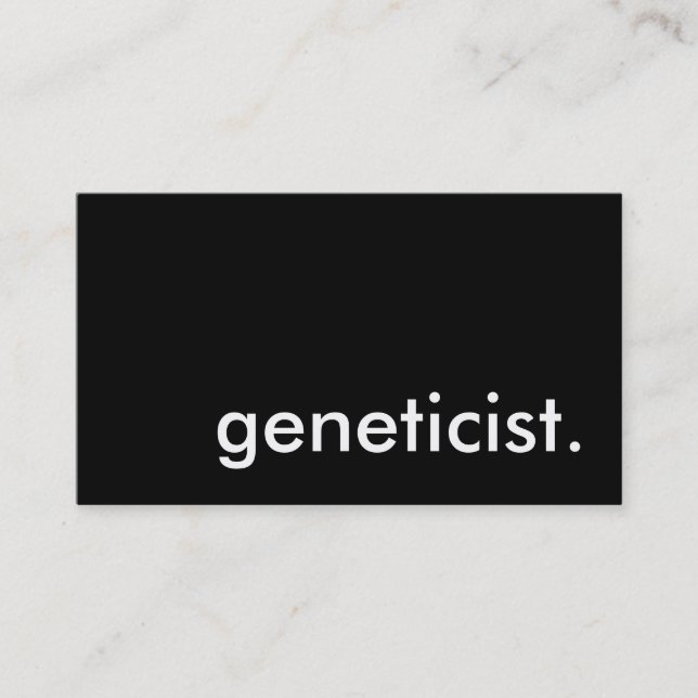 Genetist. Visitkort (Framsida)