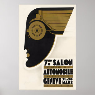 Geneva Automobile Salon Vintage Affisch Noel