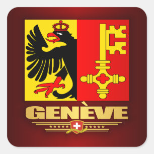 Geneva (Geneve) Fyrkantigt Klistermärke
