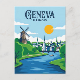 Geneva Illinois Vykort