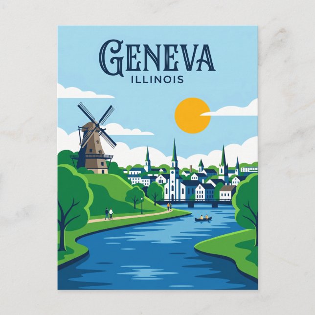 Geneva Illinois Vykort (Framsida)