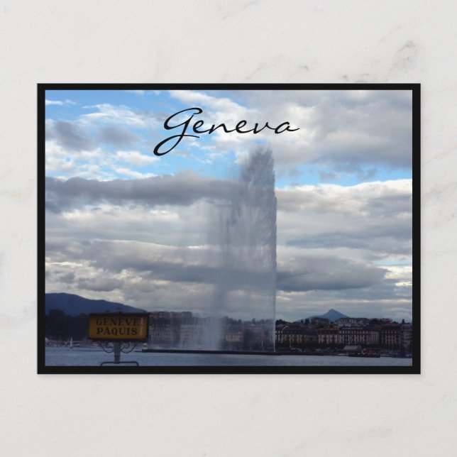 geneva jet d'eau vykort (Framsida)