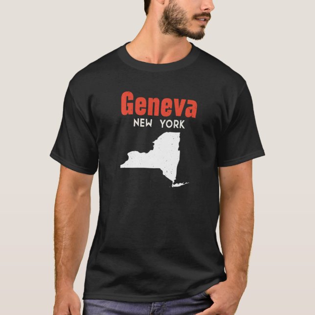Geneva New York USA State America Travel New Yorke T Shirt (Framsida)