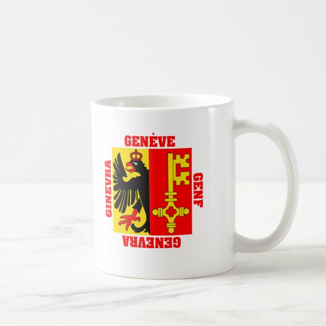 Geneva Schweitz Cantonflagga Kaffemugg (Höger)
