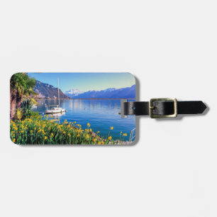 Geneva sjö på Montreux, Vaud, Schweitz Bagagebricka
