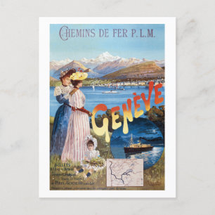 Geneva Switzerland Vintage Poster 1890 Vykort